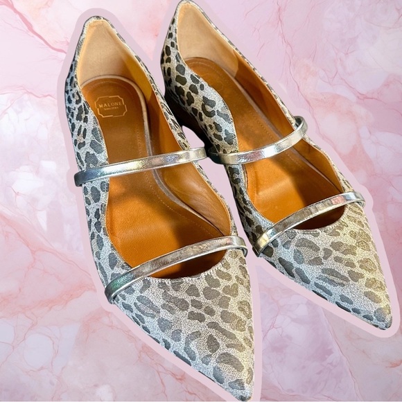 Malone Souliers ‘Maureen Flat 30’ in “Silver Leopard” Size 38.5 = US Size 8.5 - Picture 2 of 15